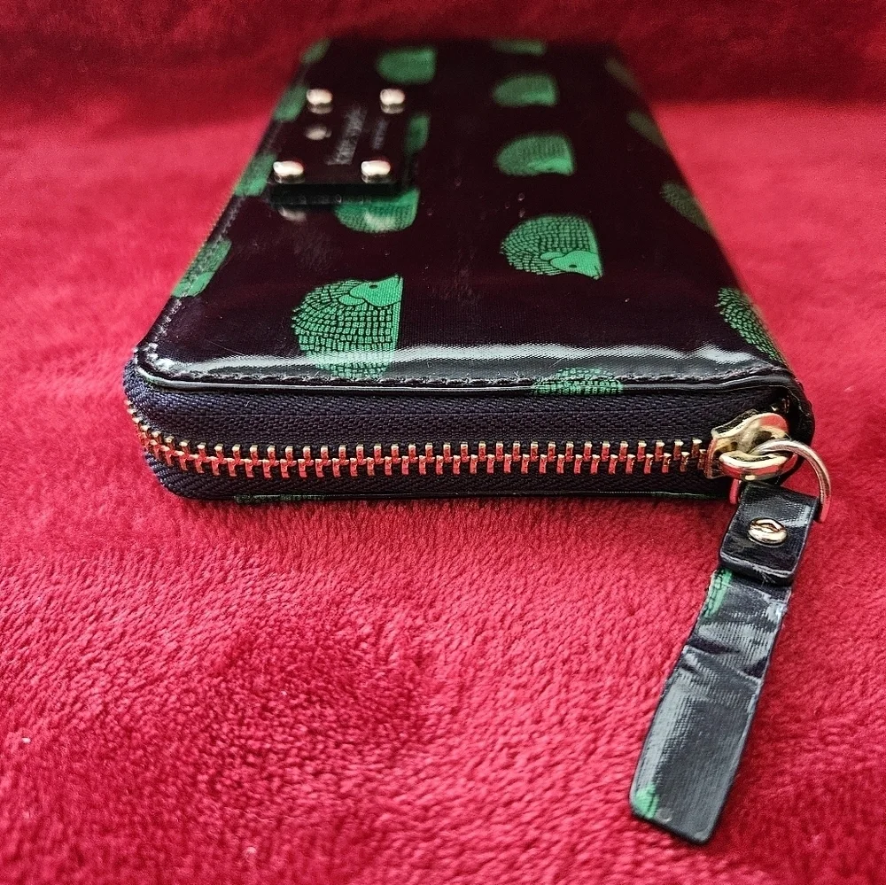 Kate Spade Black and Green Hedgehog Wallet